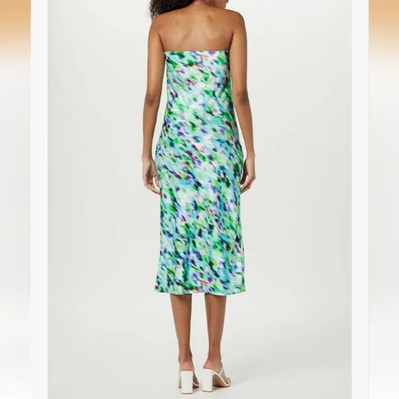 The Drop Womens Danica Strapless Ripple Print Midi Dress Size Large NWT - Picture 3 of 8